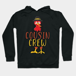 Thanksgiving cousin crew with cool turkey for family holiday Hoodie